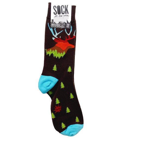 Sock It To Me Crew Men Women Deer Doe Hunting Forest Eight Point Antler NWT NEW - Picture 1 of 10
